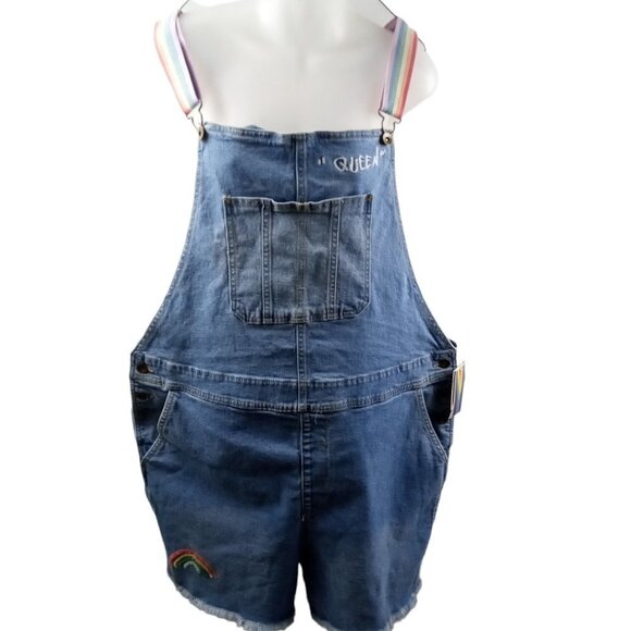 Takepride Denim - Takepride Denim Rainbow Queen Overalls Shortalla Size XXL